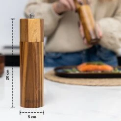 Deleca Luxe Peper En Zoutmolen Set - Zout / Pepermolen - Handmatig - Met Navul Lepel & Geschenkdoos - Acacia Hout - Rond -Home Keuken Winkel 1200x1200 880