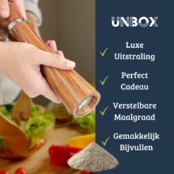 UNBOX Peper En Zoutmolen Set - Pepermolen - Zoutmolen - BBQ Accesoires - Acacia Hout - RVS 9 UNBOX Peper En Zoutmolen Set - Pepermolen - Zoutmolen - BBQ Accesoires - Acacia Hout - RVS -Home Keuken Winkel 1200x1200 892