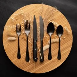 OEC Kitchen Bestekset 36-delig - Zwart - 6 Persoons - Steakmessen - Messen - Vorken - Lepels - RVS -Home Keuken Winkel 1200x1200 908