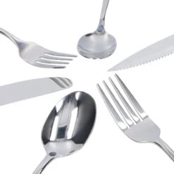 Deleca 12 Persoons Bestekset (72-delig) - Lepels, Messen, Vorken & Steakmessen - Vaatwasserbestendig - Zilver / RVS -Home Keuken Winkel 1200x1200 916
