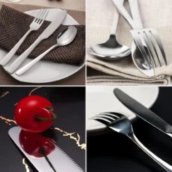 Deleca 8 Persoons Bestekset (48-delig) - Lepels, Messen, Vorken & Steakmessen - Vaatwasserbestendig - Zilver / RVS -Home Keuken Winkel 1200x1200 939