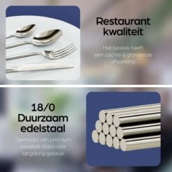 Nevana Bestekset - 24 Delig - 18/10 Edelstaal - Bestek - Lepels, Messen, Vorken -Home Keuken Winkel 1200x1200 946