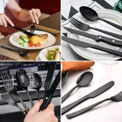 Deleca 6 Persoons Bestekset (36-delig) - Lepels, Messen, Vorken & Steakmessen - Vaatwasserbestendig - Zwart / RVS 15 Deleca 6 Persoons Bestekset (36-delig) - Lepels, Messen, Vorken & Steakmessen - Vaatwasserbestendig - Zwart / RVS -Home Keuken Winkel 1200x1200 964