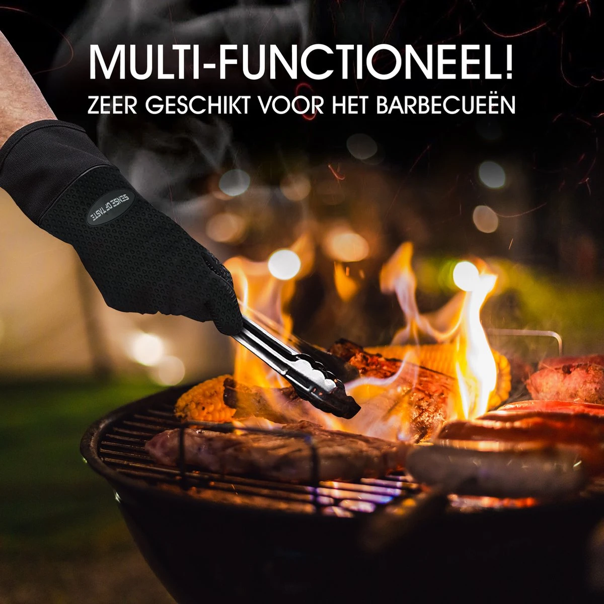 Sense Of Taste Ovenwanten - 2 Stuks - Ovenhandschoenen - Hittebestendig - 230°C - Siliconen - Zwart - Koken - Extra Lang 9 Sense Of Taste Ovenwanten - 2 Stuks - Ovenhandschoenen - Hittebestendig - 230°C - Siliconen - Zwart - Koken - Extra Lang - Afbeelding 7