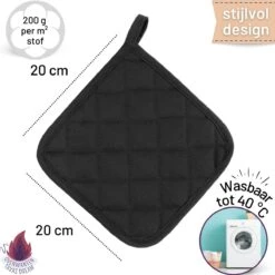 Merkloos Tavas Dream Hittebestendige Pannenlappen | 2 Stuks | Katoen, Thermolite | Tot 220°C | Zwart 11 Merkloos Tavas Dream Hittebestendige Pannenlappen | 2 Stuks | Katoen, Thermolite | Tot 220°C | Zwart -Home Keuken Winkel 1200x1200 984