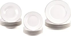 LeRijn® Serviesset Deventer 6 Persoons - 18 Delig - Licht Crème Wit Met Gouden Rand En Motief - Dinerborden - Soepborden - Dessertborden - Borden Servies - Bordenset -Home Keuken Winkel 1200x612 3