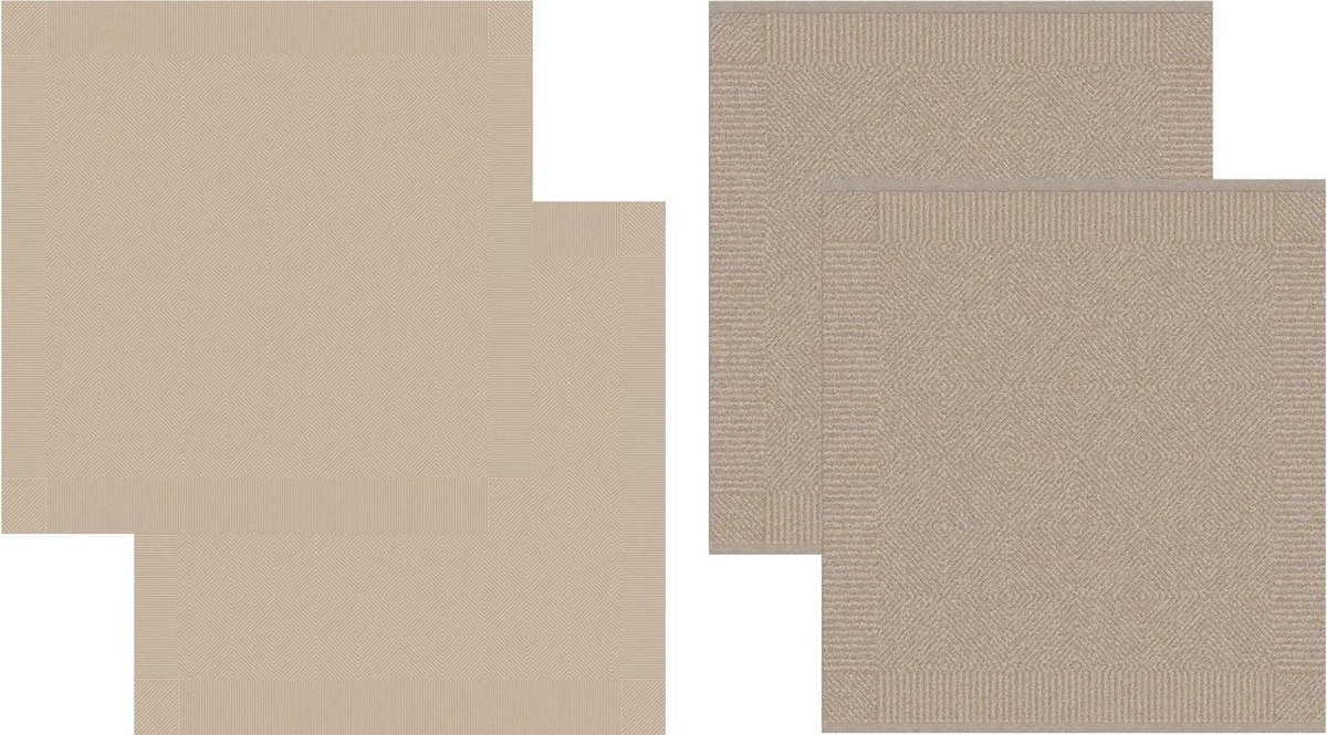 DDDDD Cisis - 2x Theedoek & 2x Keukendoek - Amandel 3 DDDDD Cisis - 2x Theedoek & 2x Keukendoek - Amandel