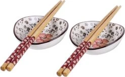 Winkrs | 2 Persoons Japanse Sushi Servies Set (rood) Met Eetstokjes, Kommetjes En Opleggers Voor Stokjes -Home Keuken Winkel 1200x740 2