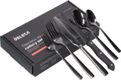 Deleca 6 Persoons Bestekset (36-delig) - Lepels, Messen, Vorken & Steakmessen - Vaatwasserbestendig - Zwart / RVS 21 Deleca 6 Persoons Bestekset (36-delig) - Lepels, Messen, Vorken & Steakmessen - Vaatwasserbestendig - Zwart / RVS -Home Keuken Winkel 1200x796 8