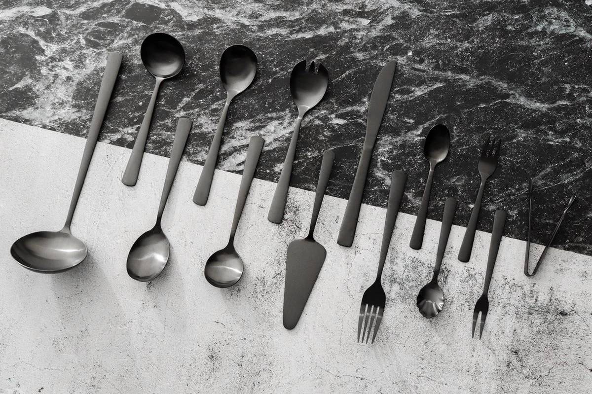 Swiss Pro+ Bestekset In Koffer-72 Delig-12 Persoons-Zwitsers Kwaliteit-Complete Set-100% Roestvrijstaal- Zwart 12 Swiss Pro+ Bestekset In Koffer-72 Delig-12 Persoons-Zwitsers Kwaliteit-Complete Set-100% Roestvrijstaal- Zwart - Afbeelding 10