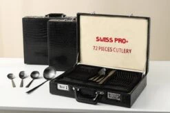 Swiss Pro+ Bestekset In Koffer-72 Delig-12 Persoons-Zwitsers Kwaliteit-Complete Set-100% Roestvrijstaal- Zwart 37 Swiss Pro+ Bestekset In Koffer-72 Delig-12 Persoons-Zwitsers Kwaliteit-Complete Set-100% Roestvrijstaal- Zwart -Home Keuken Winkel 1200x799 88