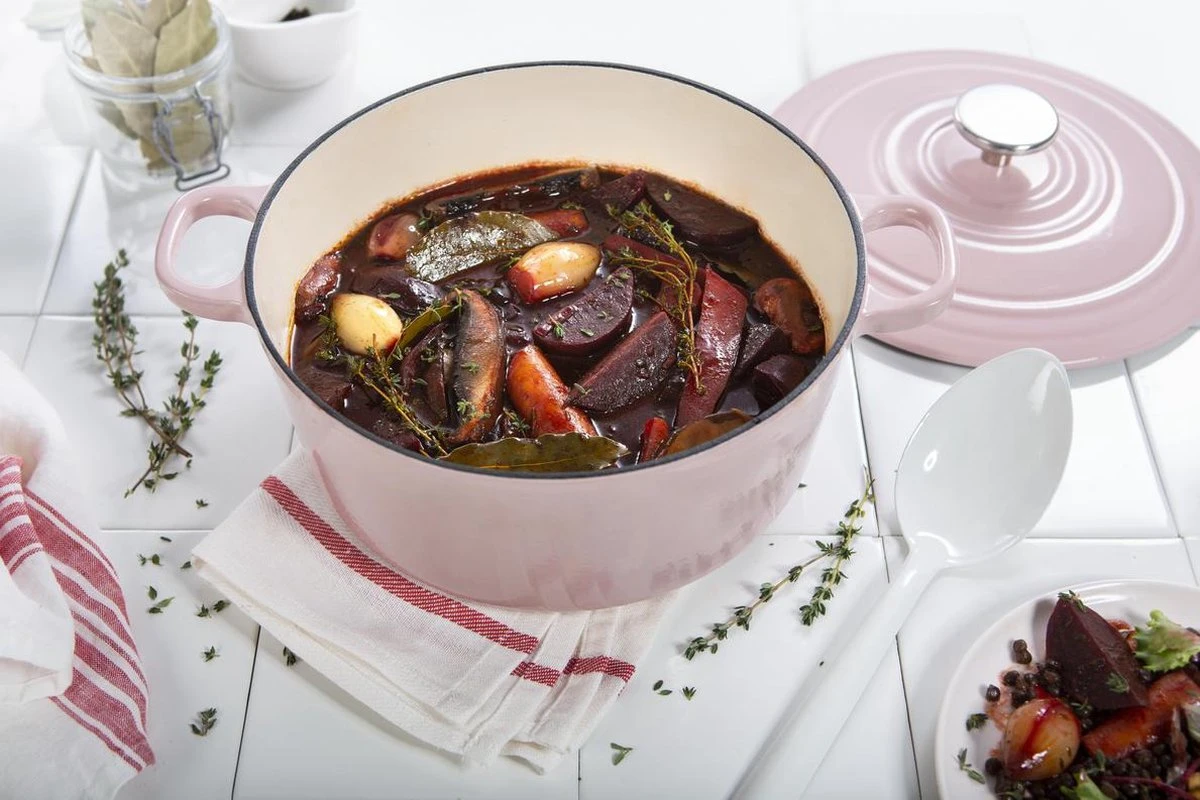 BK Bourgogne Braadpan Ø 24 Cm - Roze - Gietijzer - Inductie 5 BK Bourgogne Braadpan Ø 24 Cm - Roze - Gietijzer - Inductie - Afbeelding 3