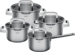 Sola Pannenset Juvia - 4 Delig - Ø 16,16,18,20 Cm - Zilver - RVS - Sandwichbodem -Home Keuken Winkel 1200x826 3