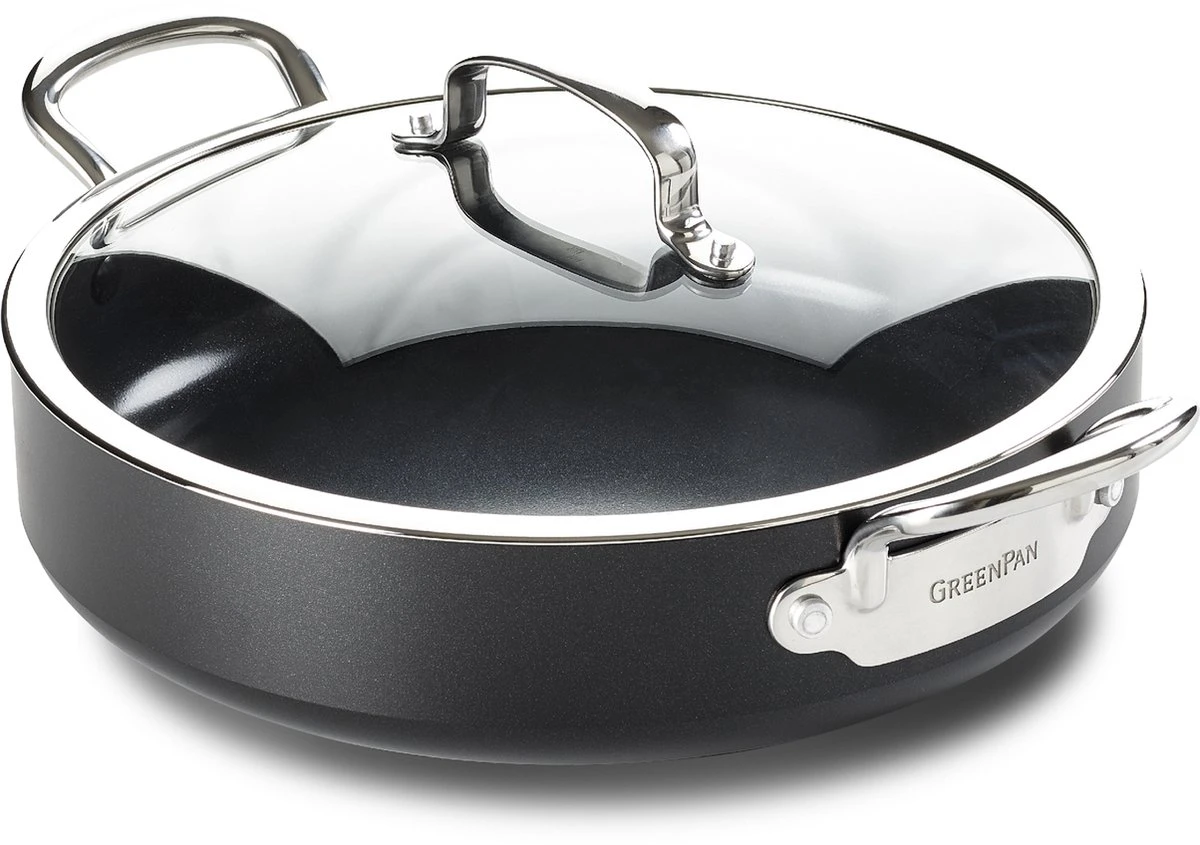 GreenPan Barcelona Infinity Pro Hapjespan Met Deksel 30cm - Zwart - Inductie - PFAS-vrij 17 GreenPan Barcelona Infinity Pro Hapjespan Met Deksel 30cm - Zwart - Inductie - PFAS-vrij - Afbeelding 15