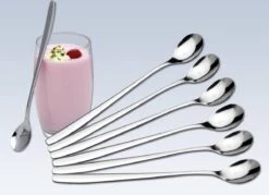 Merkloos Latte Macchiato Lepels – RVS Lange Yoghurt, Dessert Of Koffie Lepeltjes – Set Van 6 Stuks -Home Keuken Winkel 1200x868