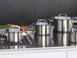 Sola Pannenset Juvia - 4 Delig - Ø 16,16,18,20 Cm - Zilver - RVS - Sandwichbodem -Home Keuken Winkel 1200x905