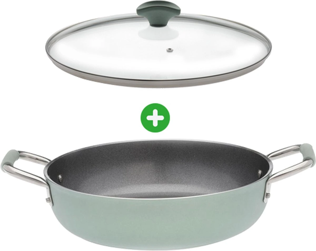 Primecook - Braadpan / Hapjespan Met Deksel - Ø 28 Cm - PFAS-vrij - Inductie - Ecoshield 3 Primecook - Braadpan / Hapjespan Met Deksel - Ø 28 Cm - PFAS-vrij - Inductie - Ecoshield