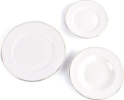 LeRijn® Serviesset Deventer 6 Persoons - 18 Delig - Licht Crème Wit Met Gouden Rand En Motief - Dinerborden - Soepborden - Dessertborden - Borden Servies - Bordenset -Home Keuken Winkel 1200x972 2