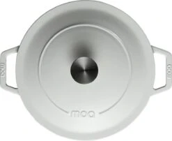 MOA Gietijzeren Braadpan - Inhoud 7,2 Liter - 30CM - Rond - Alle Warmtebronnen - Ook Voor Inductie - Gewicht 7,3 Kg - Wit - C30W -Home Keuken Winkel 1200x981