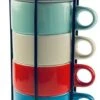 Orange85 Koffiekopjes - Met Houder - Set Van 6 - Gekleurd - 300 Ml - Keramiek -Home Keuken Winkel 507x1200