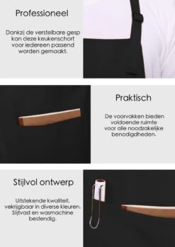 Schortenwinkel - Professioneel Keukenschort - Kookschort - Horeca - Zwart -Home Keuken Winkel 850x1200