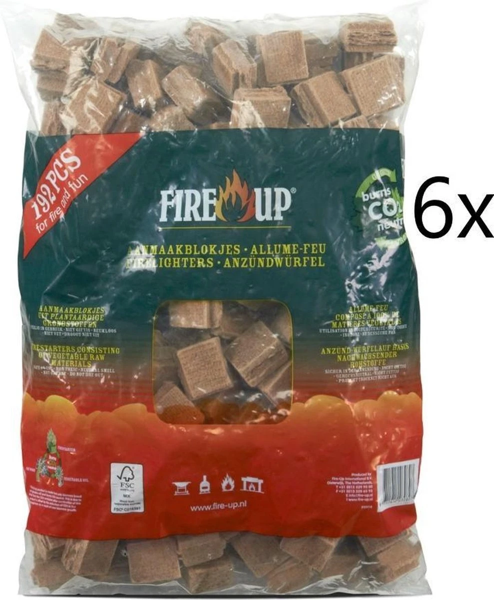 Fire-Up Aanmaakblokjes Voordeelbox Met 1152 Stuks - 6x 192st 5 Fire-Up Aanmaakblokjes Voordeelbox Met 1152 Stuks - 6x 192st - Afbeelding 3